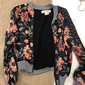 SALTWATER LUXE floral bomber zip up